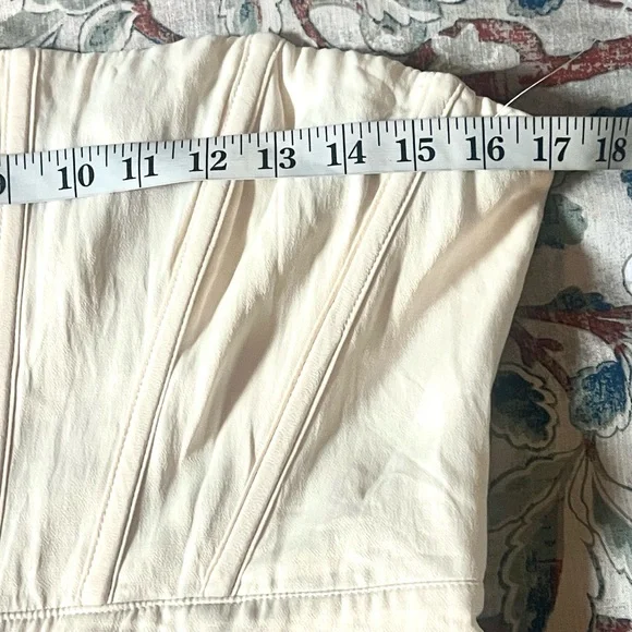 NBD Larkin Jumpsuit Ivory Strapless Corseted w/Pocket, Jumpsuit Elastic,Size L - Picture 8 of 12